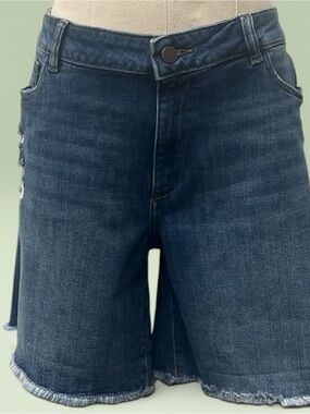 *LIKE NEW* DL1961 Women's Dark Blue Frayed Hem Jean Shorts